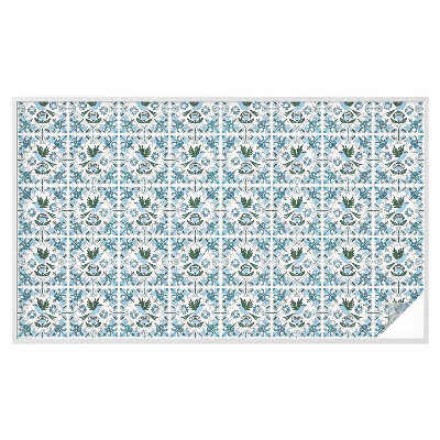 Frostad fönsterfilm med färgat mönster Blå blommor