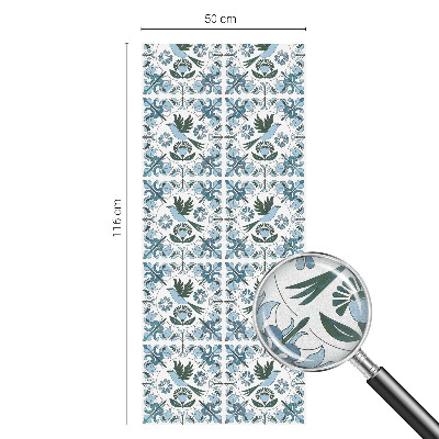 Frostad fönsterfilm med färgat mönster Blå blommor