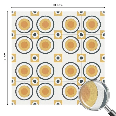 Dekorplast till fönster mosaik Retro cirklar