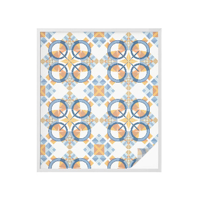 Frostad fönsterfilm med färgat mönster Geometriskt mönster