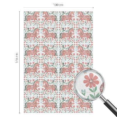 Dekorplast till fönster mosaik Färgglada hästar