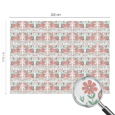 Dekorplast till fönster mosaik Färgglada hästar