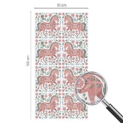 Dekorplast till fönster mosaik Färgglada hästar