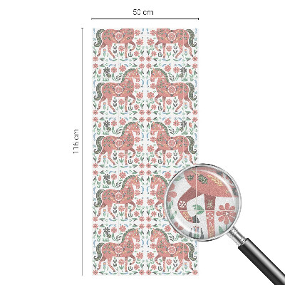 Dekorplast till fönster mosaik Färgglada hästar