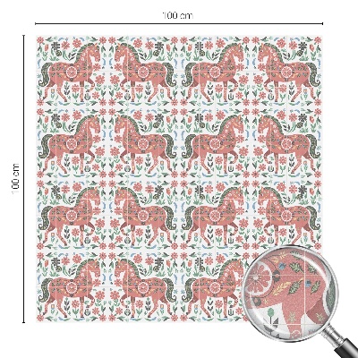 Dekorplast till fönster mosaik Färgglada hästar