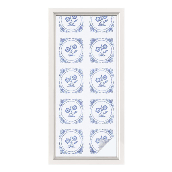 Frostad fönsterfilm med färgat mönster Fina blommor