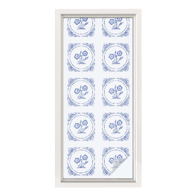 Frostad fönsterfilm med färgat mönster Fina blommor