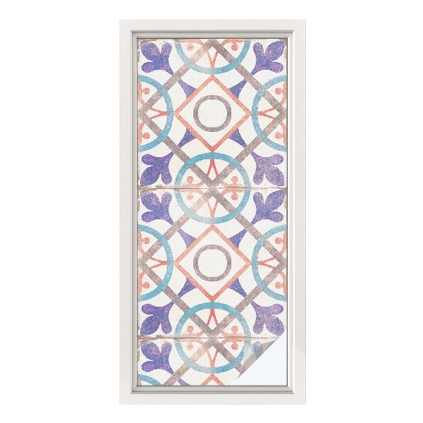 Frostfilm med dekorativt mönster Färgglada mosaiker