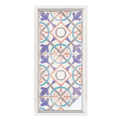 Frostfilm med dekorativt mönster Färgglada mosaiker