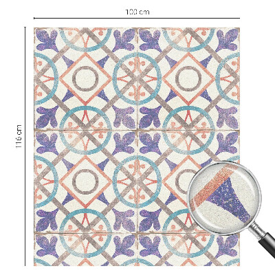 Frostfilm med dekorativt mönster Färgglada mosaiker