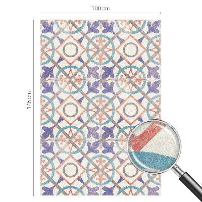 Frostfilm med dekorativt mönster Färgglada mosaiker