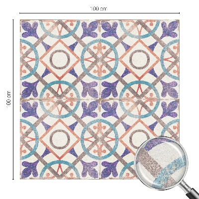 Frostfilm med dekorativt mönster Färgglada mosaiker