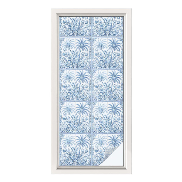 Fönsterfilm med mosaikmönster Tropiskt landskap