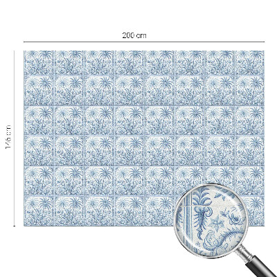 Fönsterfilm med mosaikmönster Tropiskt landskap