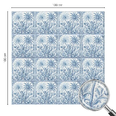 Fönsterfilm med mosaikmönster Tropiskt landskap