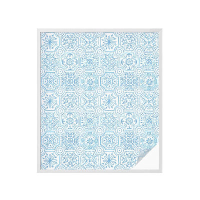 Fönsterfilm med mosaikmönster Blå kakelplattor