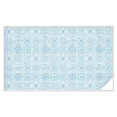 Fönsterfilm med mosaikmönster Blå kakelplattor