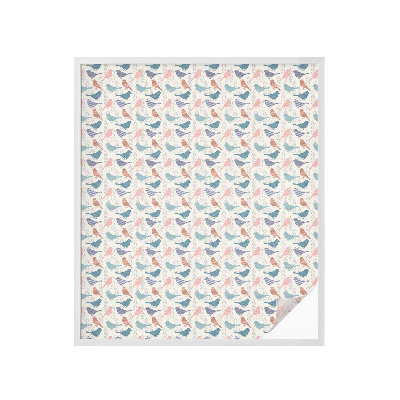 Frostad fönsterfilm med färgat mönster Pastellfärgade fåglar