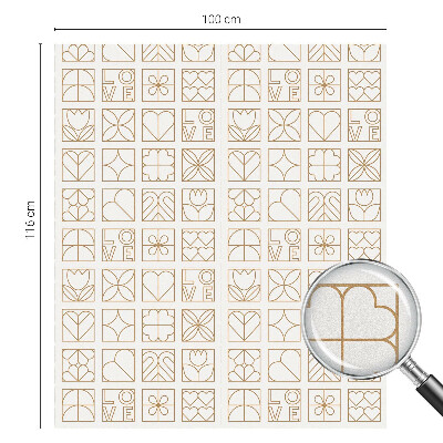 Frostad fönsterfilm med färgat mönster Geometrisk kärlek