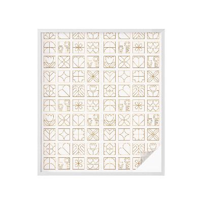 Frostad fönsterfilm med färgat mönster Geometrisk kärlek