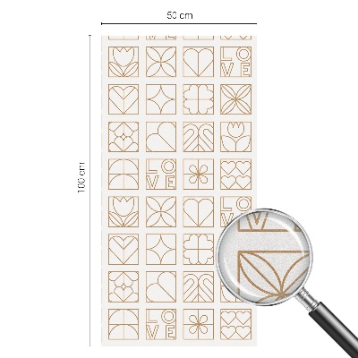 Frostad fönsterfilm med färgat mönster Geometrisk kärlek