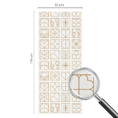 Frostad fönsterfilm med färgat mönster Geometrisk kärlek