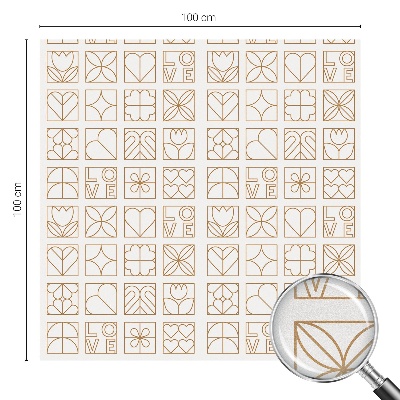 Frostad fönsterfilm med färgat mönster Geometrisk kärlek
