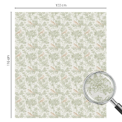 Frostad fönsterfilm med färgat mönster Fåglar växter