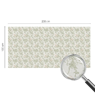 Frostad fönsterfilm med färgat mönster Fåglar växter