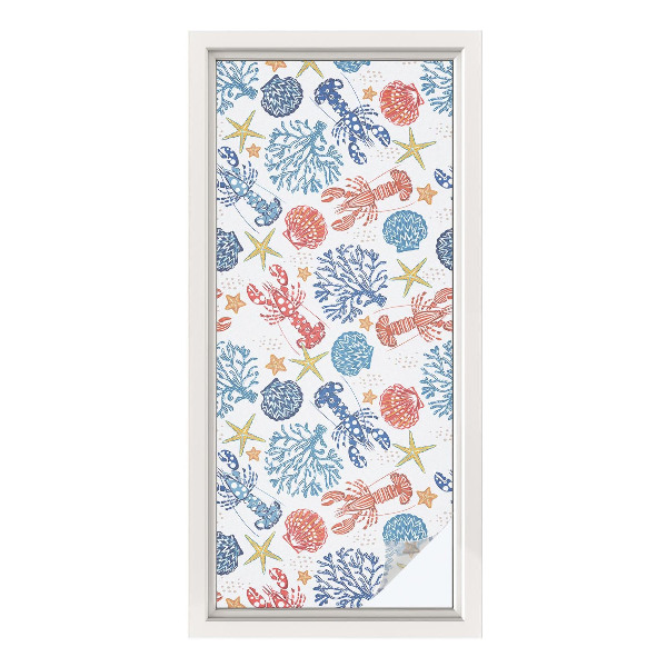 Solfilm fönster insynsskydd Kräftor koraller