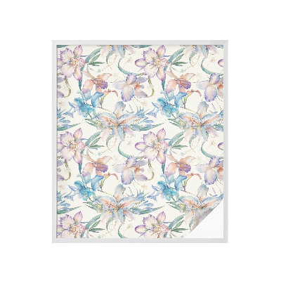 Frostad fönsterfilm med färgat mönster Blommotiv