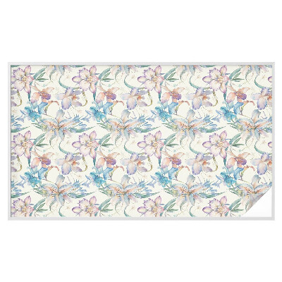 Frostad fönsterfilm med färgat mönster Blommotiv