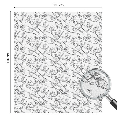 Dekorplast till fönster mosaik Fåglar och blommor