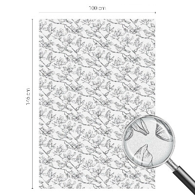 Dekorplast till fönster mosaik Fåglar och blommor