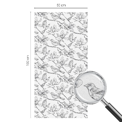Dekorplast till fönster mosaik Fåglar och blommor