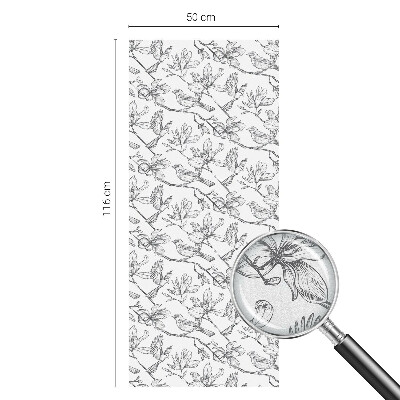 Dekorplast till fönster mosaik Fåglar och blommor