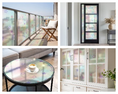 Solfilm fönster insynsskydd Regnbågsmönster