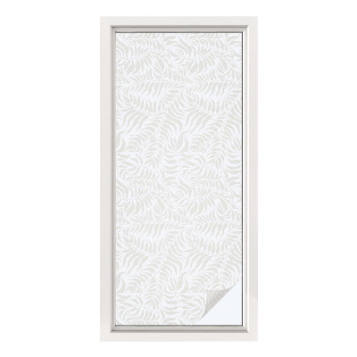 Frostad fönsterfilm med färgat mönster Lövrik elegans