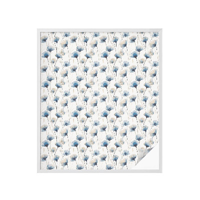 Fönsterfilm med mosaikmönster Blå blommor