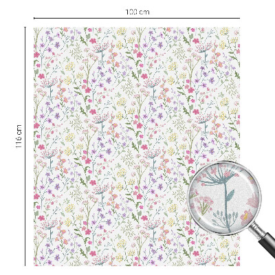 Frostad fönsterfilm med färgat mönster Blommig äng