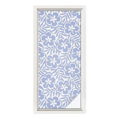 Frostad fönsterfilm med färgat mönster Hibiskusblommor