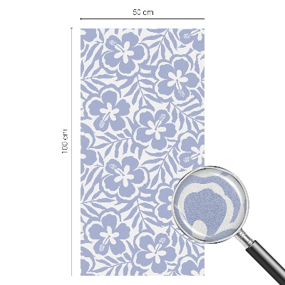 Frostad fönsterfilm med färgat mönster Hibiskusblommor