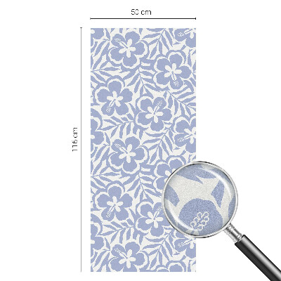 Frostad fönsterfilm med färgat mönster Hibiskusblommor