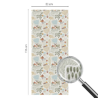 Dekorplast till fönster mosaik En idyllisk by