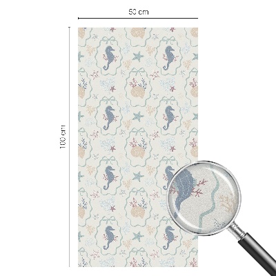 Frostfilm med dekorativt mönster Sjöhästar