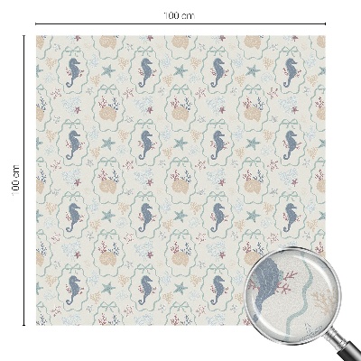 Frostfilm med dekorativt mönster Sjöhästar