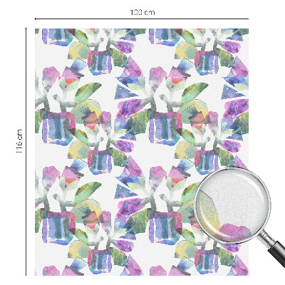 Frostad fönsterfilm med färgat mönster Färgglad abstraktion