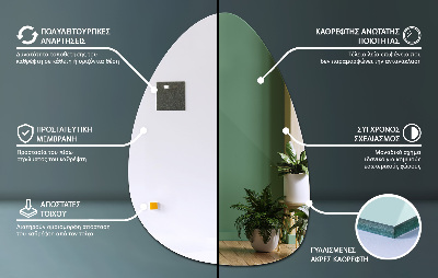 Organisk äggformad spegel dekorativ