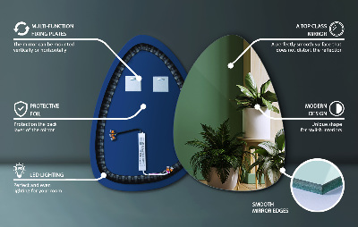 Asymmetrisk äggspegel med LED-belysning
