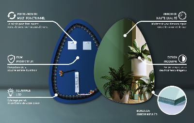 Asymmetrisk äggspegel med LED-belysning